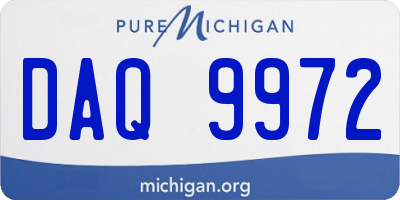 MI license plate DAQ9972
