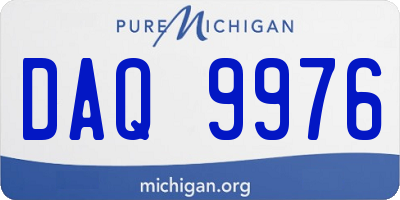 MI license plate DAQ9976