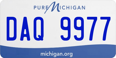 MI license plate DAQ9977