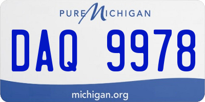 MI license plate DAQ9978