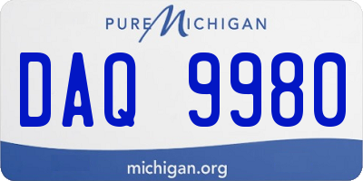 MI license plate DAQ9980