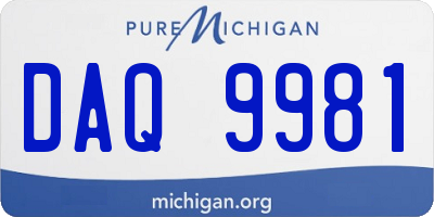 MI license plate DAQ9981