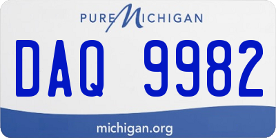 MI license plate DAQ9982