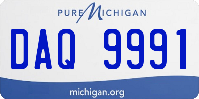 MI license plate DAQ9991
