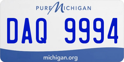 MI license plate DAQ9994