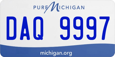 MI license plate DAQ9997