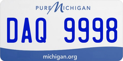MI license plate DAQ9998