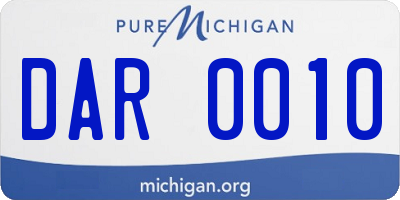 MI license plate DAR0010