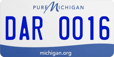 MI license plate DAR0016