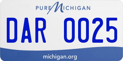 MI license plate DAR0025