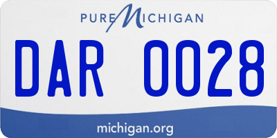 MI license plate DAR0028