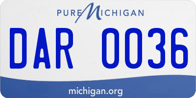MI license plate DAR0036