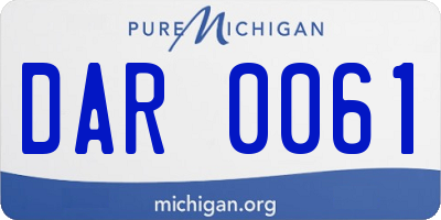 MI license plate DAR0061