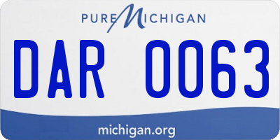 MI license plate DAR0063