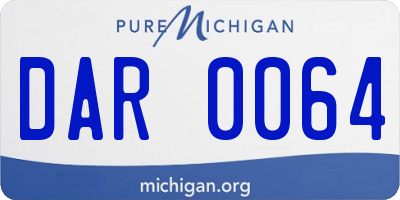 MI license plate DAR0064