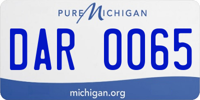 MI license plate DAR0065