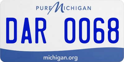 MI license plate DAR0068