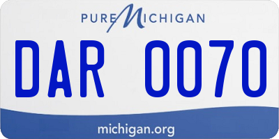 MI license plate DAR0070