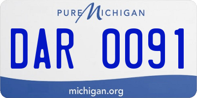 MI license plate DAR0091