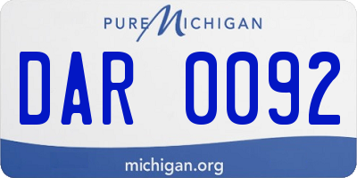 MI license plate DAR0092