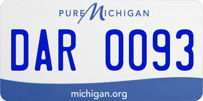 MI license plate DAR0093