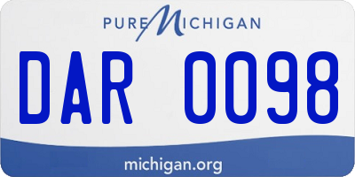 MI license plate DAR0098