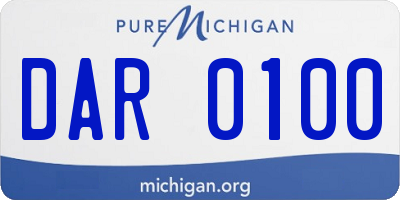 MI license plate DAR0100