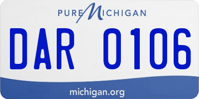 MI license plate DAR0106