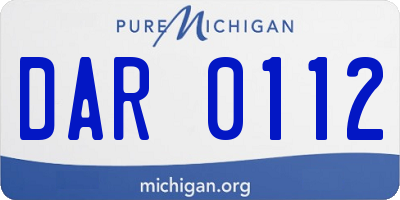 MI license plate DAR0112