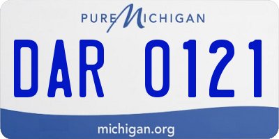 MI license plate DAR0121