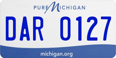 MI license plate DAR0127