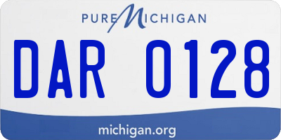 MI license plate DAR0128