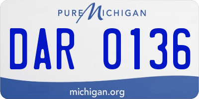 MI license plate DAR0136