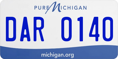 MI license plate DAR0140