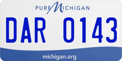 MI license plate DAR0143