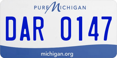 MI license plate DAR0147