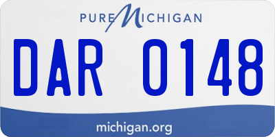 MI license plate DAR0148