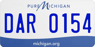 MI license plate DAR0154