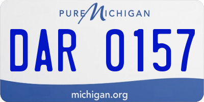 MI license plate DAR0157