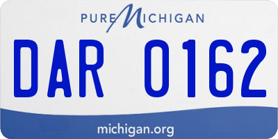 MI license plate DAR0162