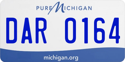 MI license plate DAR0164