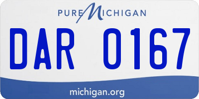 MI license plate DAR0167