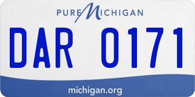 MI license plate DAR0171