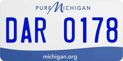 MI license plate DAR0178