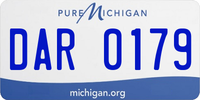 MI license plate DAR0179