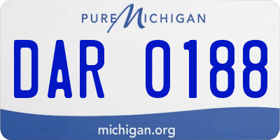 MI license plate DAR0188