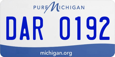 MI license plate DAR0192