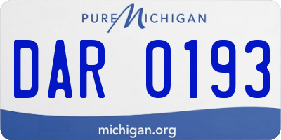 MI license plate DAR0193