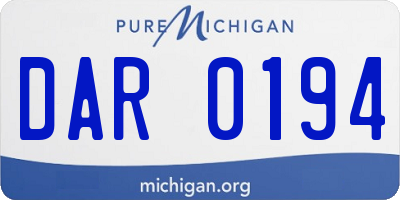 MI license plate DAR0194