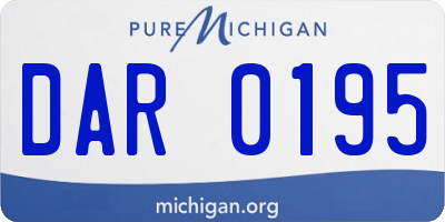 MI license plate DAR0195